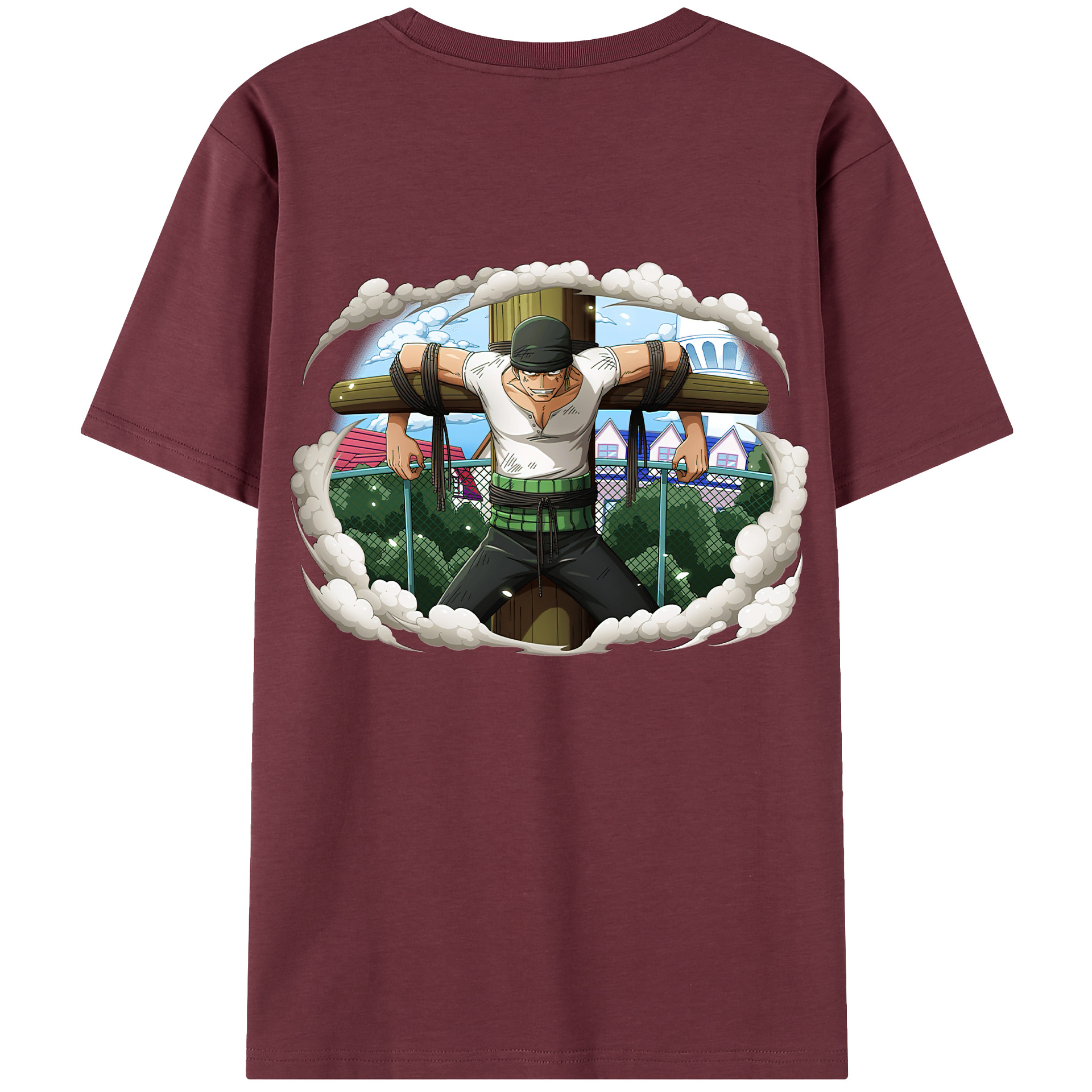 ワンピース ロロノア・ゾロ ONE PIECE Roronoa Zoro 綿100％半袖Tシャツ（背面プリント）